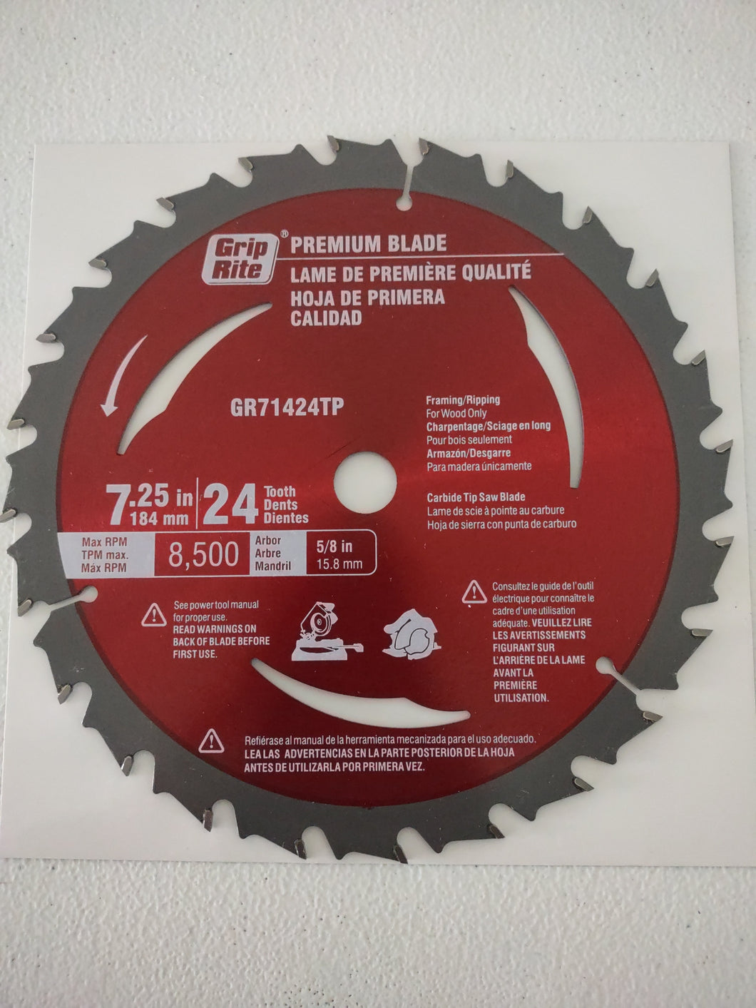 Grip Rite Premium Saw Blade 24 tooth